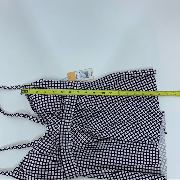 Kona Sol Burgundy Purple White Patterned Adjustable Tankini Bikini Top New Nwt - Picture 15 of 15
